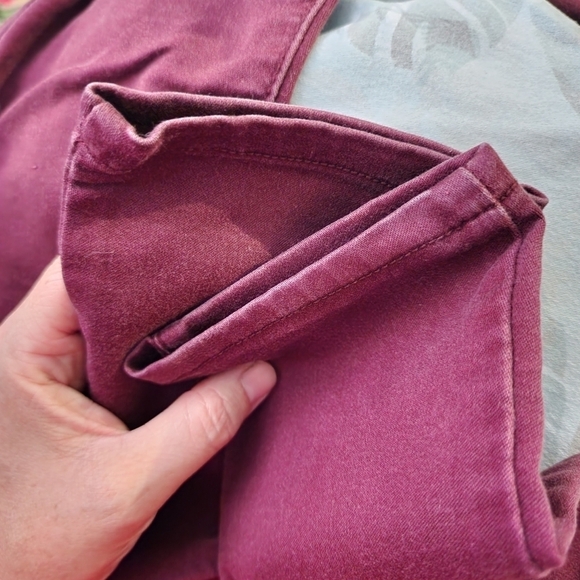 Refuge Maroon High Waist Super Skinny Jeans Women's Size 0 Button Fly Casual EUC - Picture 5 of 8
